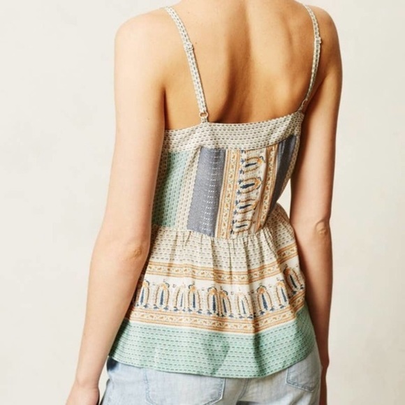 Vanessa Virginia Anthropologie Montara 100% Silk Peplum Blouse sz 0 - Picture 7 of 12